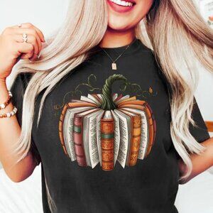 Fall Book Pumpkin Halloween Shirt, Halloween Book Lover Shirt, Fall Tee